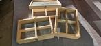 3 Houten Opbergkisten met Glas, Ophalen, Minder dan 50 cm, Minder dan 50 cm, Zo goed als nieuw