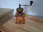 vintage antieke koffiemolen met lade en vulschijf koper, Antiek en Kunst, Ophalen of Verzenden