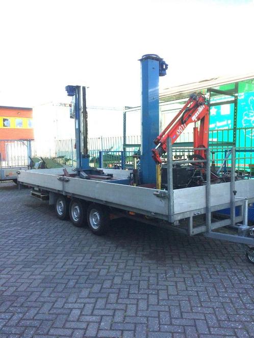 3-assige aanhangwagen met hydr. kraantje, Auto diversen, Aanhangers en Bagagewagens, Gebruikt, Ophalen