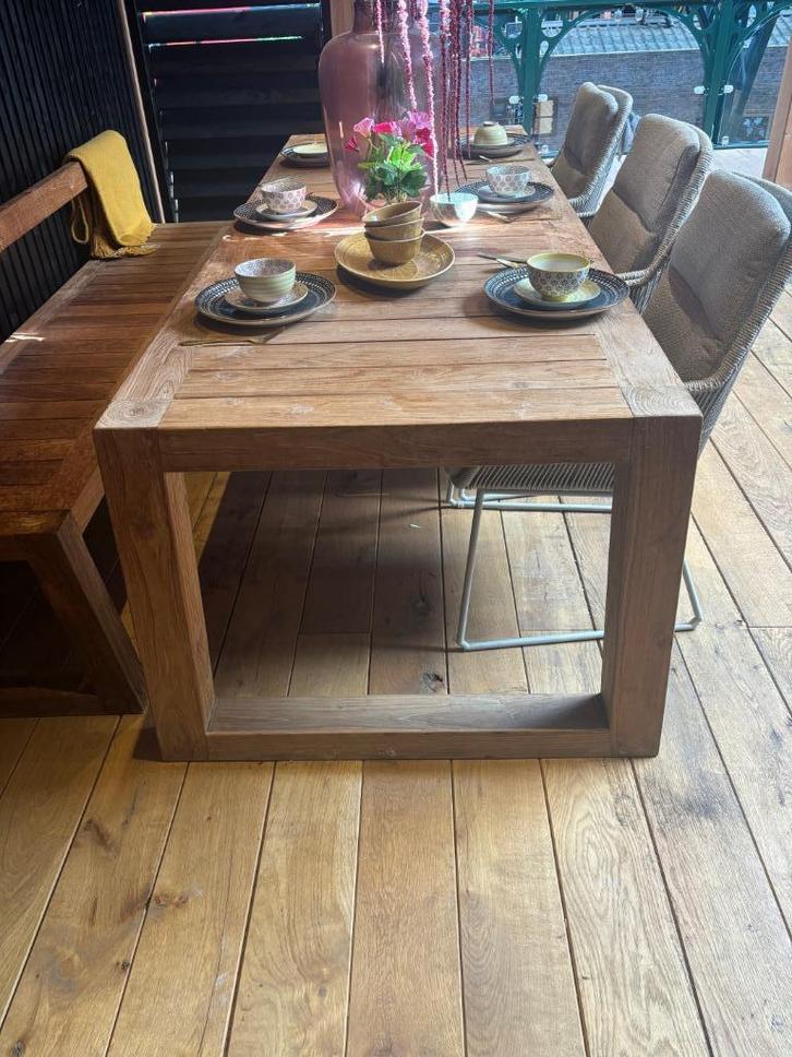 Showroommodel | Tuintafel Mason | Max & Luuk, Tuin en Terras, Tuinsets en Loungesets, Gebruikt, Tuinset, Teakhout, Eettafel, Ophalen