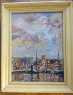Middelharnis haven, olieverf op paneel, Antiek en Kunst, Kunst | Schilderijen | Klassiek, Ophalen of Verzenden
