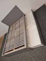 Grijs bed Ikea malm 140x200 + 2 lades + bodem + nachtkastje, Huis en Inrichting, Ikea, 210 cm, Tweepersoons, Zo goed als nieuw