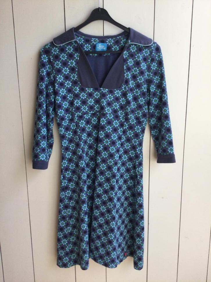 Tante Betsy maat M, Kleding | Dames, Jurken, Gedragen, Maat 38/40 (M), Blauw, Boven de knie, Verzenden
