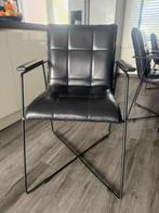 Leren Eetkamerstoelen - Set van 6, Ophalen, Gebruikt, Zwart, Leer
