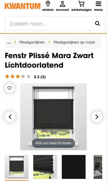 Plissé gordijn Mara NIEUW!! 144b x 152h beschikbaar voor biedingen