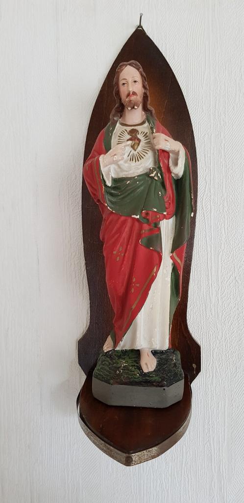 Heilig Hartbeeld op console., Antiek en Kunst, Antiek | Religie, Verzenden