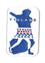 2x Badge IML wandeltocht Finland, Verzamelen, Ophalen of Verzenden, Overige soorten, Nederland, Embleem of Badge