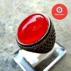 Elegante ring met fascinerende "Red Baron" agaatsteen CAR57, Sieraden, Tassen en Uiterlijk, Ringen, Overige materialen, 20 of groter
