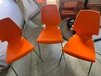 Oranje stoelen, Huis en Inrichting, Stoelen, Ophalen, Gebruikt, Overige kleuren, Drie