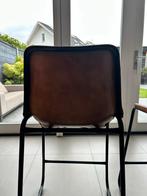 Industriële Barkrukken Cognac - Set van 2, Huis en Inrichting, Barkrukken, Met voetsteun, 60 tot 90 cm, Leer, Ophalen of Verzenden