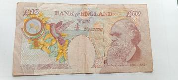 10 Pounds 2000 Engeland Oud Bankbiljet Charles Darwin Note beschikbaar voor biedingen