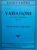 Saint Saëns. Variations. Piano. Quatre Mains., Muziek en Instrumenten, Bladmuziek, Klassiek, Ophalen of Verzenden, Zo goed als nieuw