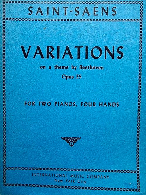 Saint Saëns. Variations. Piano. Quatre Mains., Muziek en Instrumenten, Bladmuziek, Zo goed als nieuw, Artiest of Componist, Klassiek