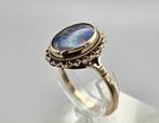 Gouden Vintage ring met edelsteen blackopaal. 2025/407., Overige kleuren, ., Ophalen of Verzenden, Zo goed als nieuw