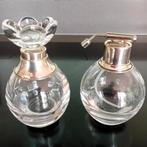 Mooie parfumflesjes met zilveren manchet 800 gestempeld, Antiek en Kunst, Ophalen of Verzenden, Zilver