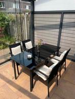 Moderne Zwarte Tuinset – Strak,, Ophalen of Verzenden, Zo goed als nieuw, Aluminium