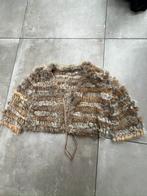 100% ECHT KONIJNEN BONT BONTEN VEST BOLERO JAS MAAT L / XL, Beige, Maat 46/48 (XL) of groter, Ophalen of Verzenden, Zo goed als nieuw