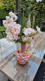2 mooie vazen met kunstbloemen als nieuw, Ophalen, Zo goed als nieuw, Binnen