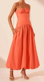 Shona Joy Orange Maiori Gathered Bubble Midi Dress S nieuw, Shona Joy, Nieuw, Ophalen of Verzenden, Maat 36 (S)