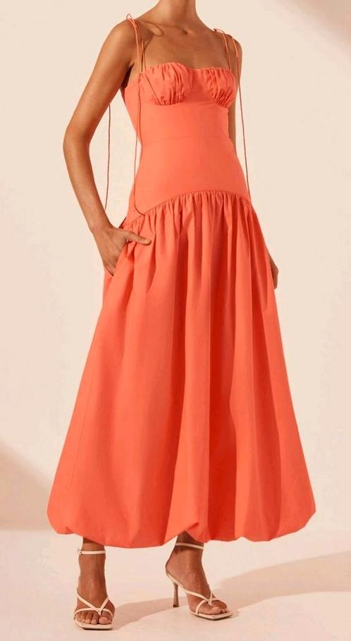 Shona Joy Orange Maiori Gathered Bubble Midi Dress S nieuw, Kleding | Dames, Gelegenheidskleding, Nieuw, Cocktailjurk, Maat 36 (S)