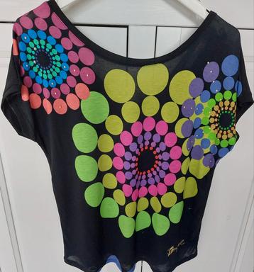 Desigual zwart shirt top met fleurige print mt M beschikbaar voor biedingen