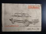 instruktieboek Alfa Romeo Giulietta 2/84, Auto diversen, Handleidingen en Instructieboekjes, Ophalen of Verzenden