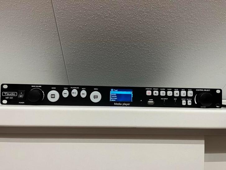T-audio MP-101 /Internetradio/DAB/BT/Spotify - 19”formaat 1U, Audio, Tv en Foto, Mediaspelers, Gebruikt, Zonder harde schijf, Ophalen of Verzenden