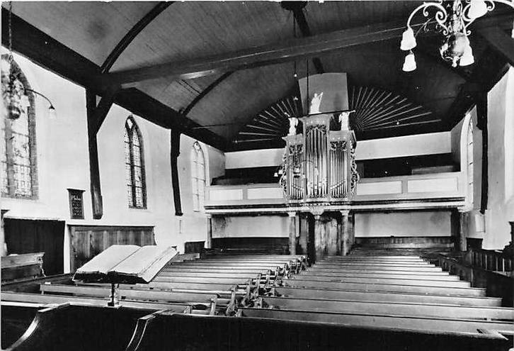 W681 Linschoten Ned Herv Kerk ORGEL uitg v d Vooren Woerden, Verzamelen, Ansichtkaarten | Nederland, Utrecht, 1960 tot 1980, Ophalen of Verzenden
