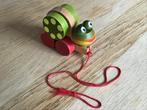 Houten Trekdiertje - Kikker, Kinderen en Baby's, Speelgoed | Houten speelgoed, Ophalen of Verzenden, Zo goed als nieuw, Duw- of Trekspeelgoed