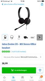 Jabra Evolve 20 MS Stereo headset, Jabra Evolve, Volumeregelaar, On-ear, Ophalen of Verzenden