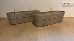 Twee beige bloembakken schutting IKEA VITLÖK, Ophalen, Gebruikt, Minder dan 30 cm, Minder dan 60 cm