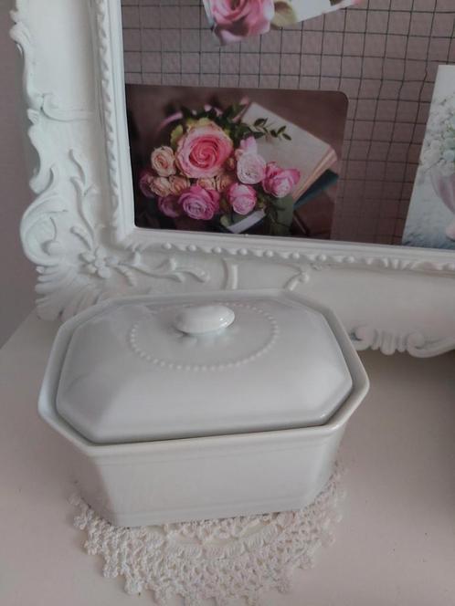Brocante sieradendoos schaal met deksel opbergdoos porselein, Antiek en Kunst, Antiek | Schalen, Ophalen of Verzenden