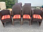 Set van 4 donkerbruine eetkamerstoelen Loom design, Ophalen, Gebruikt, Bruin, Vier