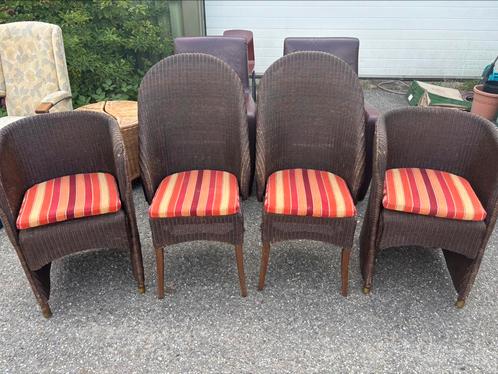 Set van 4 donkerbruine eetkamerstoelen Loom design, Huis en Inrichting, Stoelen, Gebruikt, Vier, Bruin, Ophalen