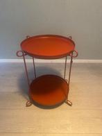 Bijzettafel, Huis en Inrichting, Tafels | Bijzettafels, Minder dan 55 cm, Metaal of Aluminium, Rond, Zo goed als nieuw