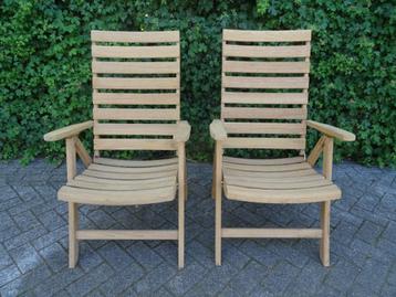 2 verstelbare teakhouten tuinstoelen / Teak & Garden beschikbaar voor biedingen