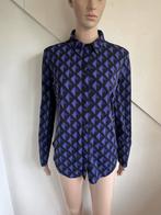 Anne Vera travelstof blouse maat S paars zwart print, Maat 38/40 (M), Paars, Ophalen of Verzenden, Zo goed als nieuw