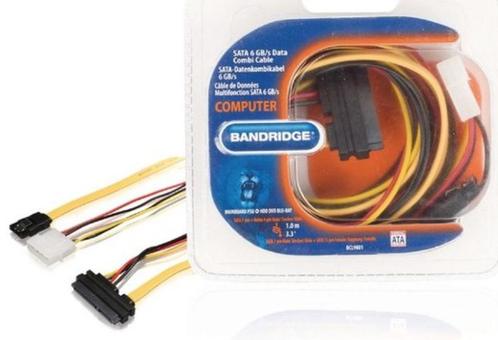 Partij 20 stuks: Sata kabel 6GB/s 1 meter Nieuw Sata combi, Computers en Software, Pc- en Netwerkkabels, Nieuw, Ophalen of Verzenden