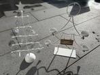 Kerstdecoratie - Kandelaar en decoratieboom, Gebruikt, Wit, Ophalen of Verzenden, Metaal