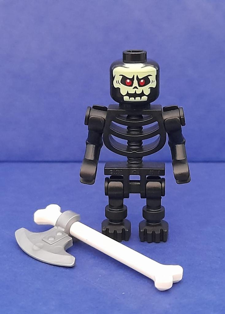 NIEUW lego ZWART SKELET poppetje minifiguur met bottenbijl, Ophalen of Verzenden, Nieuw, Complete set, Lego