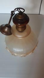 Vintage Bruine glazen Lamp, Gebruikt, Vintage, Ophalen of Verzenden, Glas