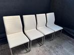 4 Moderne eetkamer stoelen, Ophalen, Zo goed als nieuw, Wit, Vier