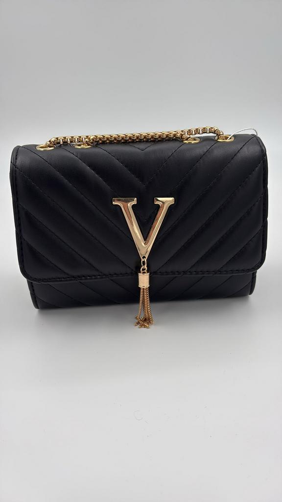 V Tas, Sieraden, Tassen en Uiterlijk, Tassen | Damestassen, Nieuw, Zwart, Ophalen of Verzenden