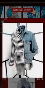Denim handmade uniek set. Mantelpakje. Minirok, Maat 38/40 (M), Verzenden, Zwart, Nieuw