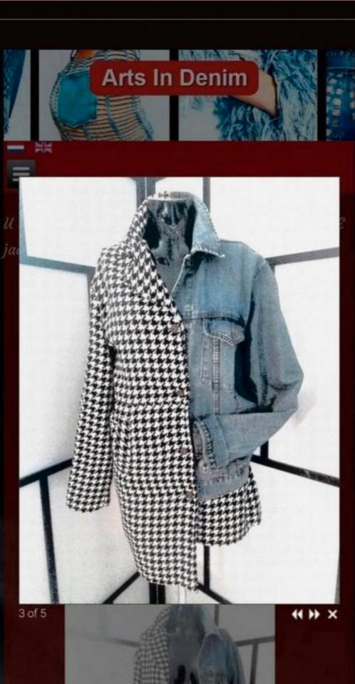 Denim handmade uniek set. Mantelpakje. Minirok, Kleding | Dames, Jassen | Zomer, Nieuw, Maat 38/40 (M), Zwart, Verzenden