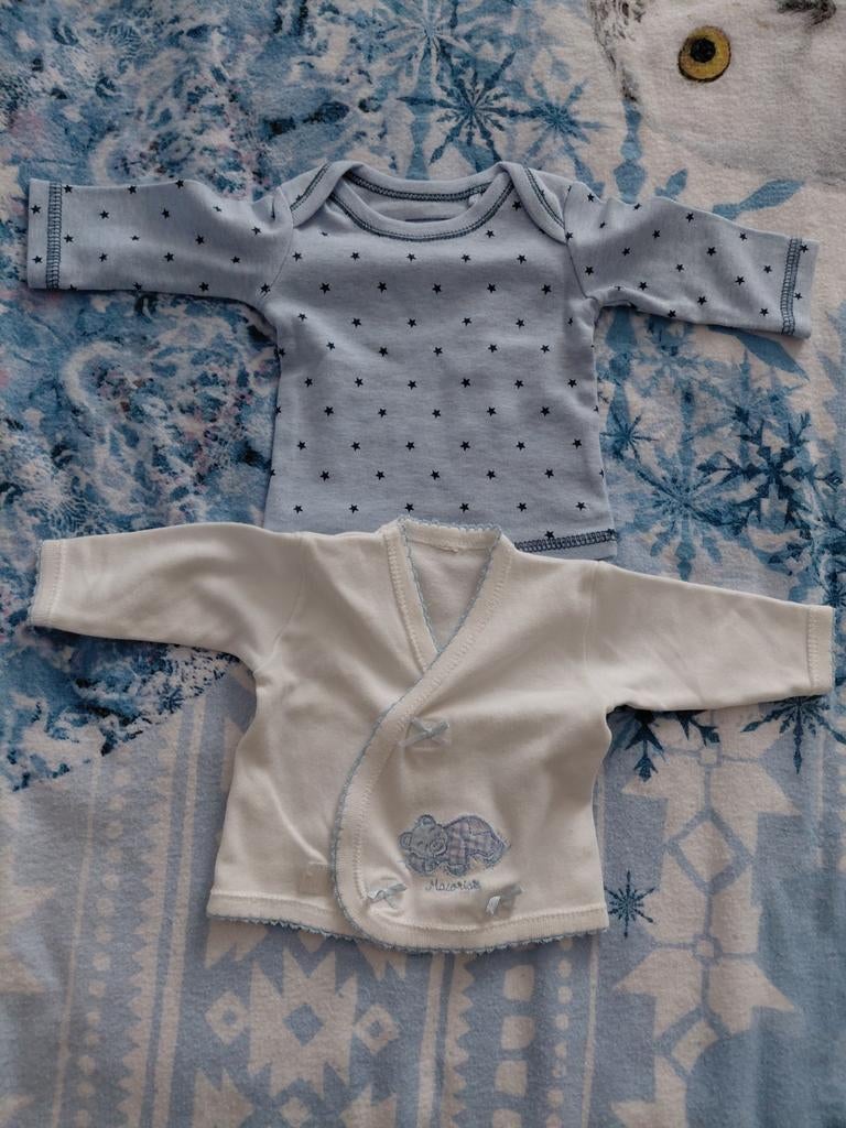 2 Prematuur baby boy truitjes en slaapzakje jongen/meisje, Ophalen of Verzenden, Zo goed als nieuw, Jongetje, Truitje of Vestje