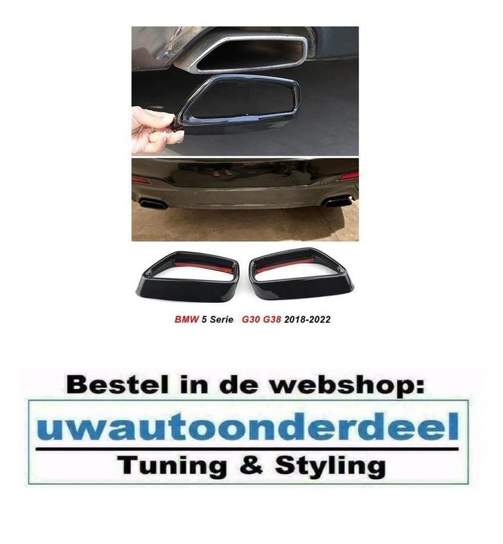 Black Zwart Enkele Uitlaat Trim tip Voor Bmw G30 G31, Auto diversen, Tuning en Styling, Verzenden