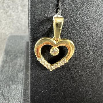 Gouden Hanger | 14k | 0,9g | hartje + zirkonia | 395998 beschikbaar voor biedingen