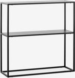 VIRUM
Sidetable VIRUM 26x80 met schap zwart, Ophalen, Zo goed als nieuw, 25 tot 50 cm, Rechthoekig
