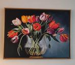 Realistisch olieverf schilderij op linnen doek.Met lijst., Antiek en Kunst, Ophalen